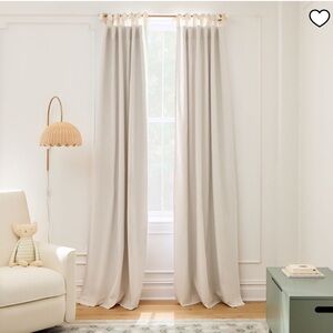 West Elm Kids Cotton Tie-Top Blackout Curtain Winter White 48x84